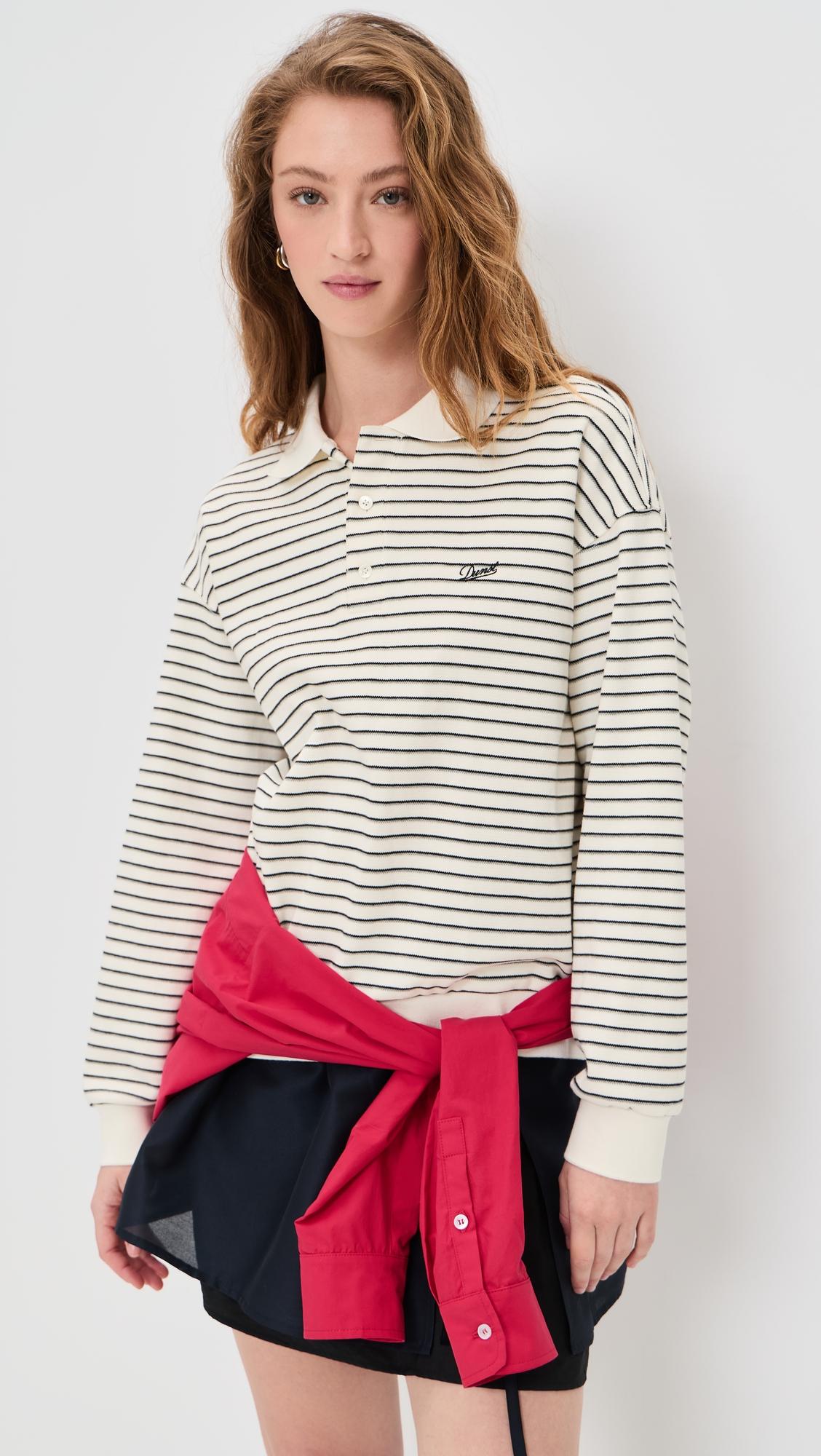 striped collared t-shirt