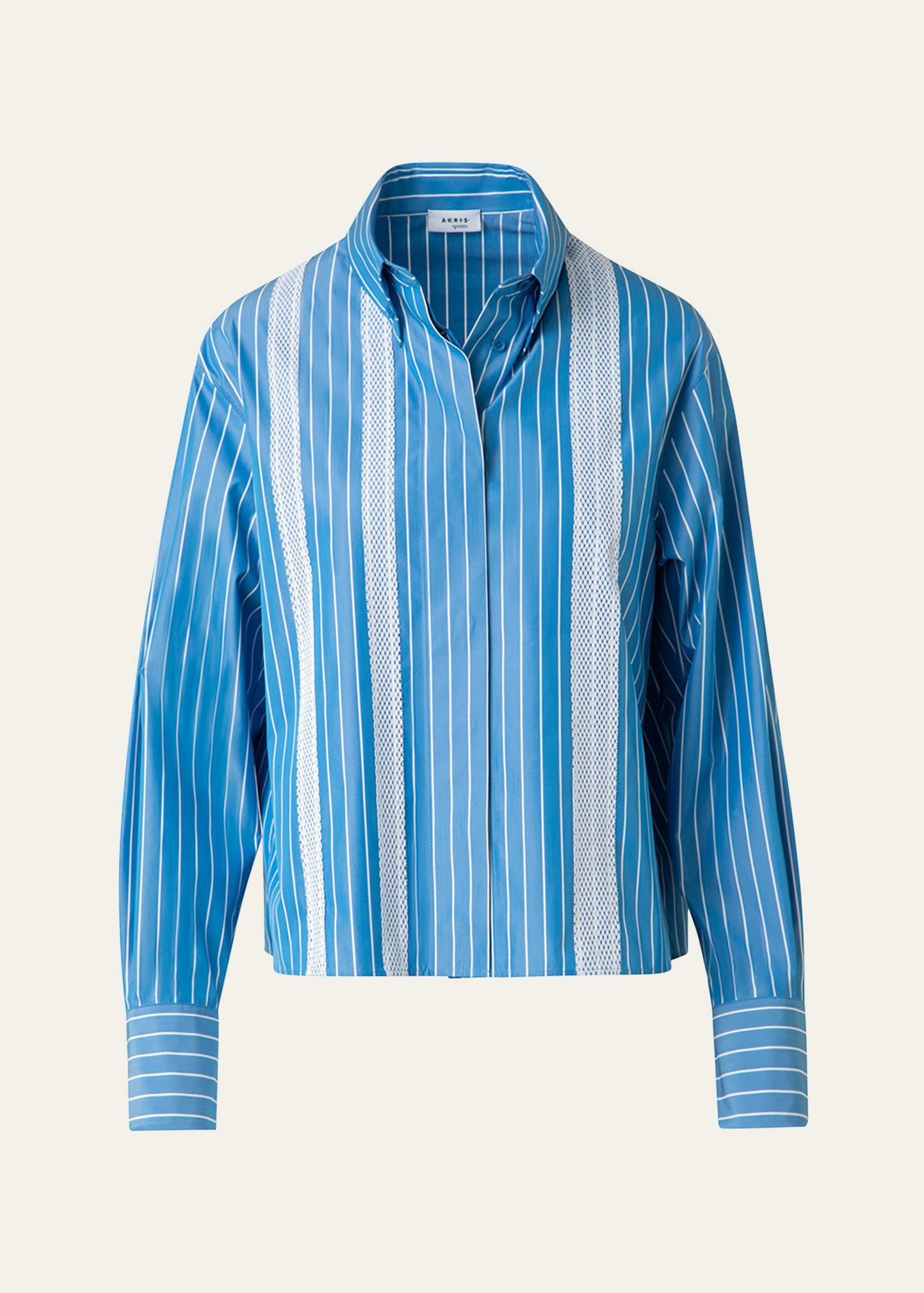 striped cotton poplin button-down shirt