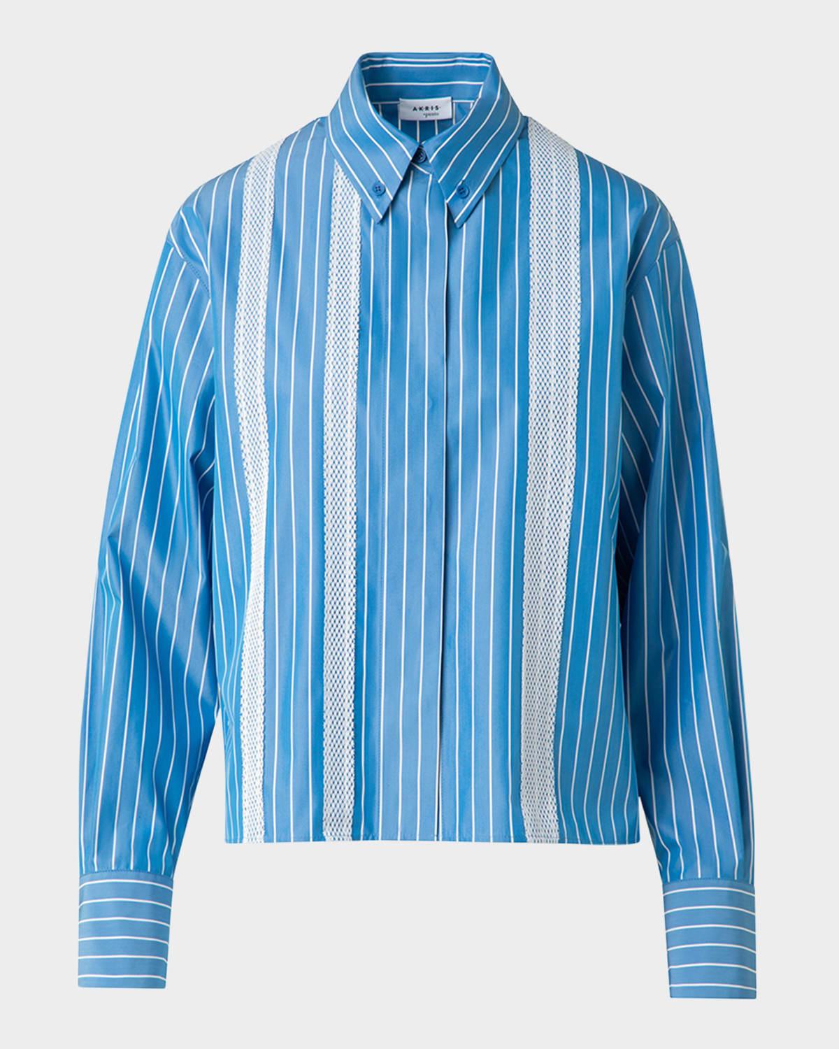 striped cotton poplin button-down shirt
