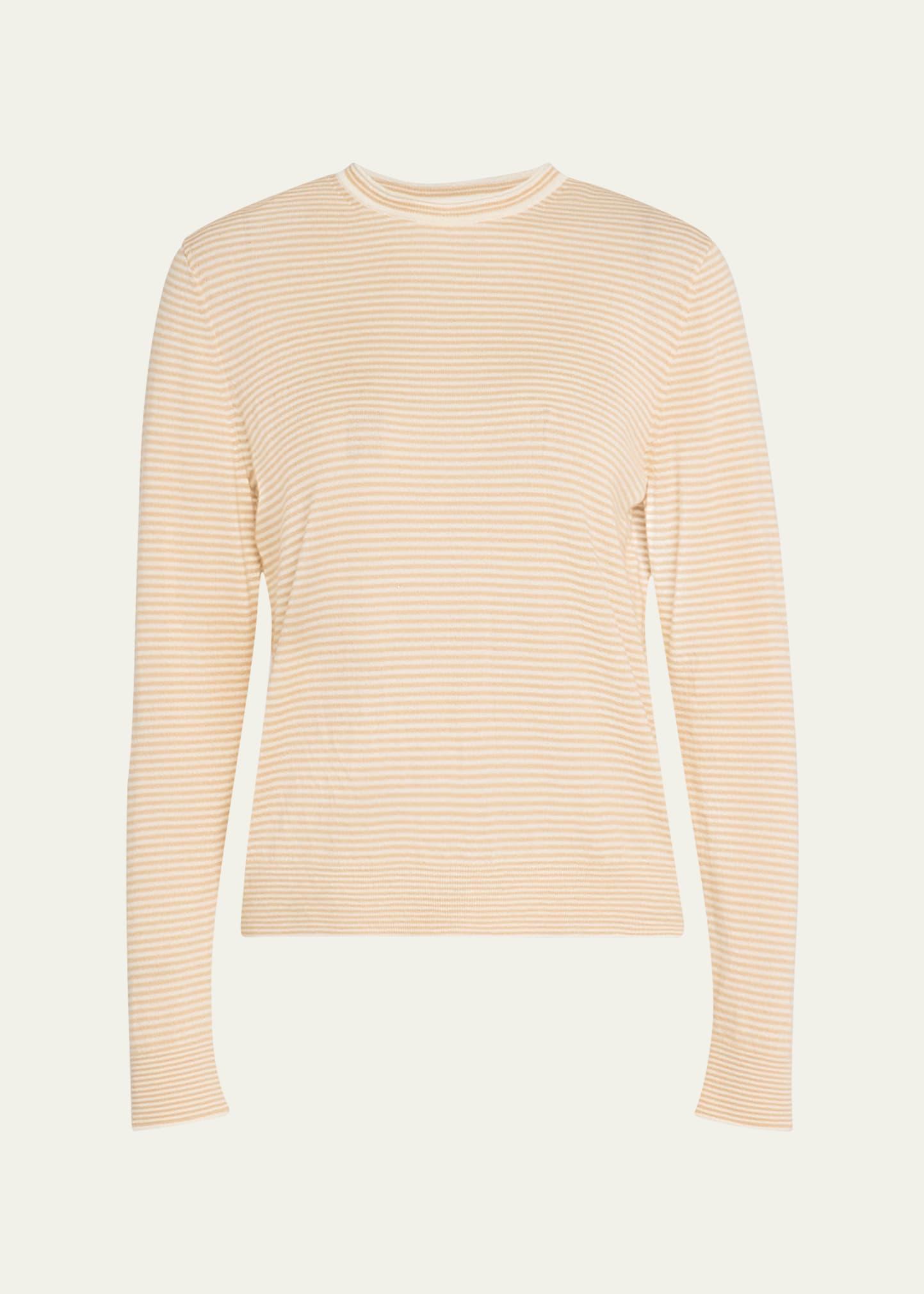 striped crewneck cashmere sweater