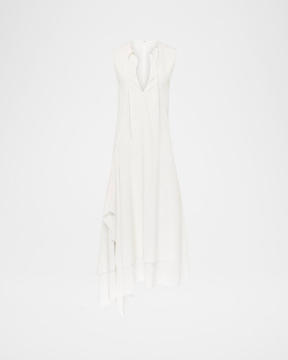 striped double layer sleeveless dress