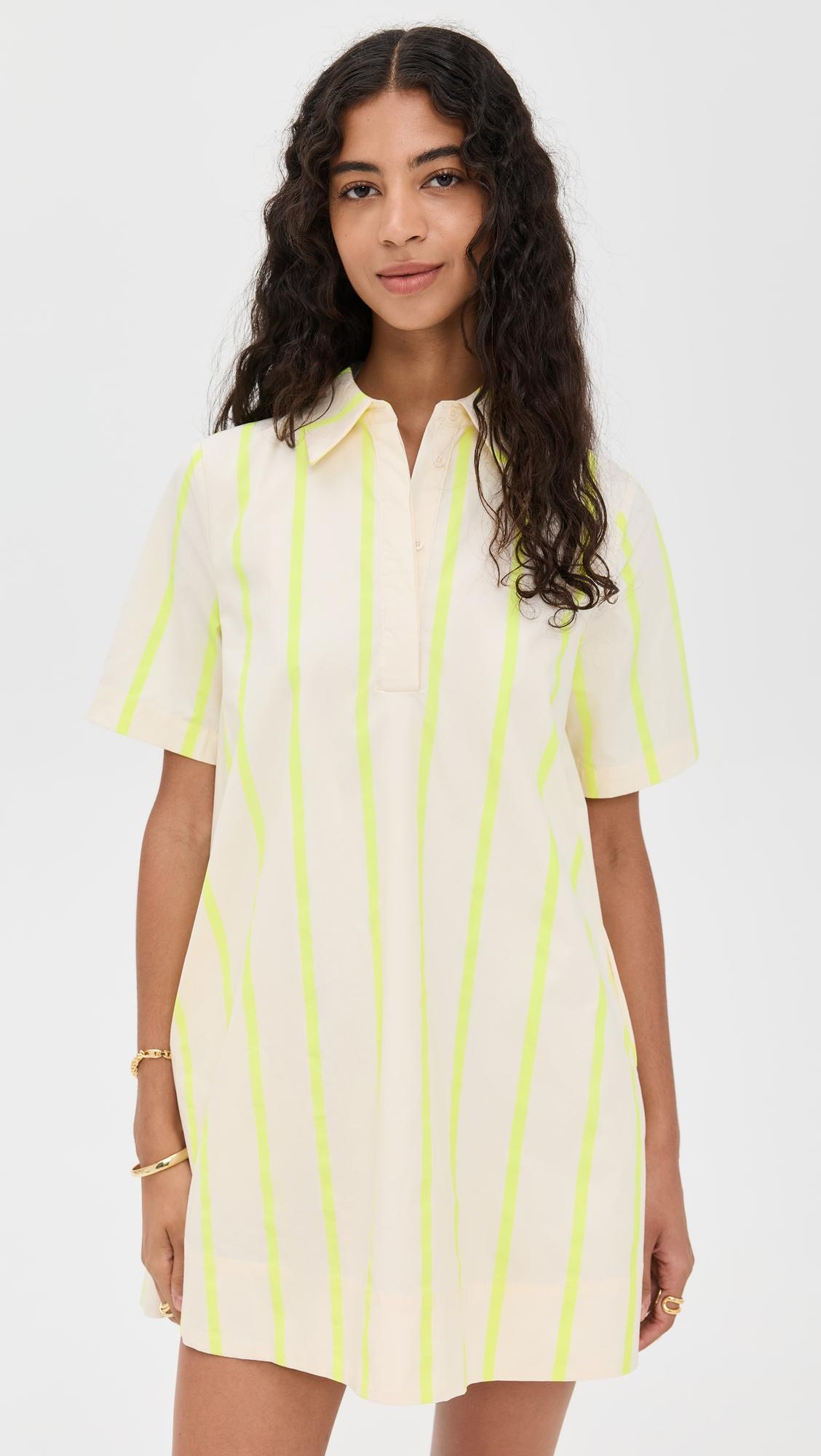 striped kaftan mini dress