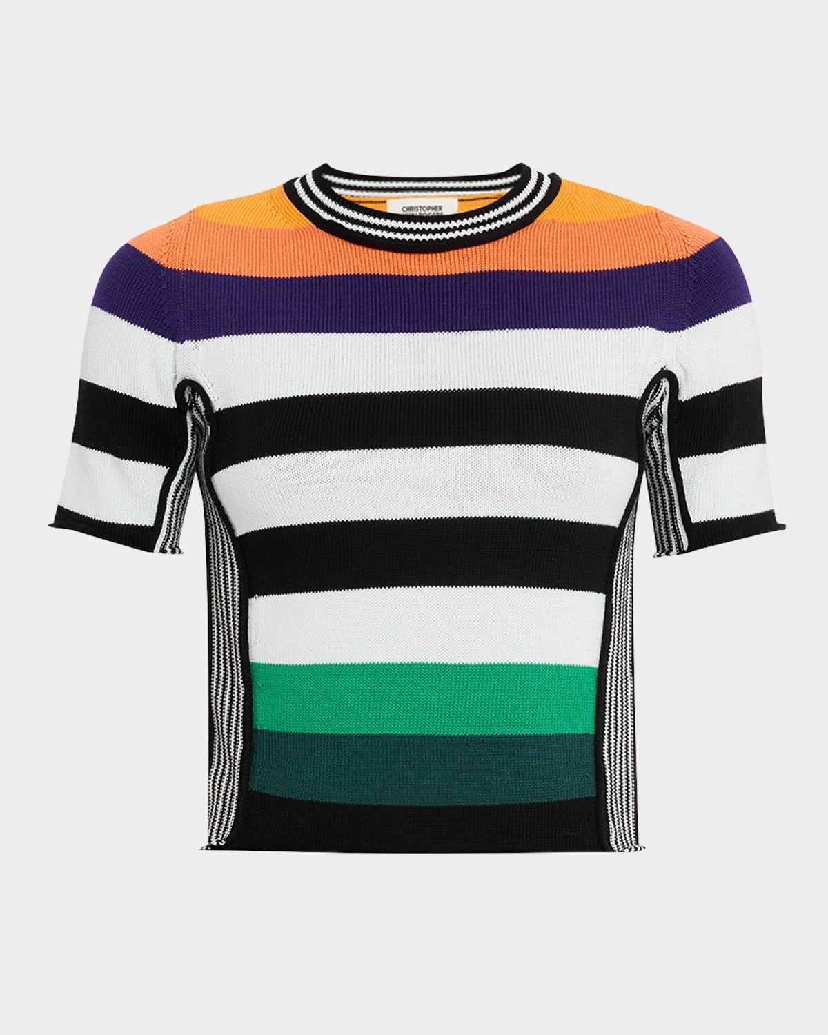 striped knit baby tee