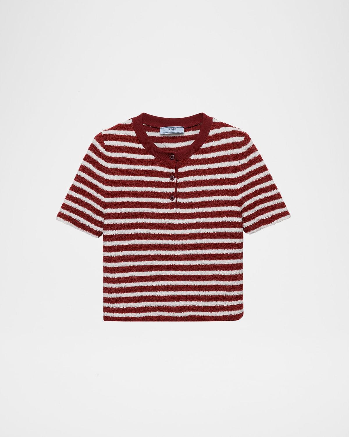 striped knit cropped top