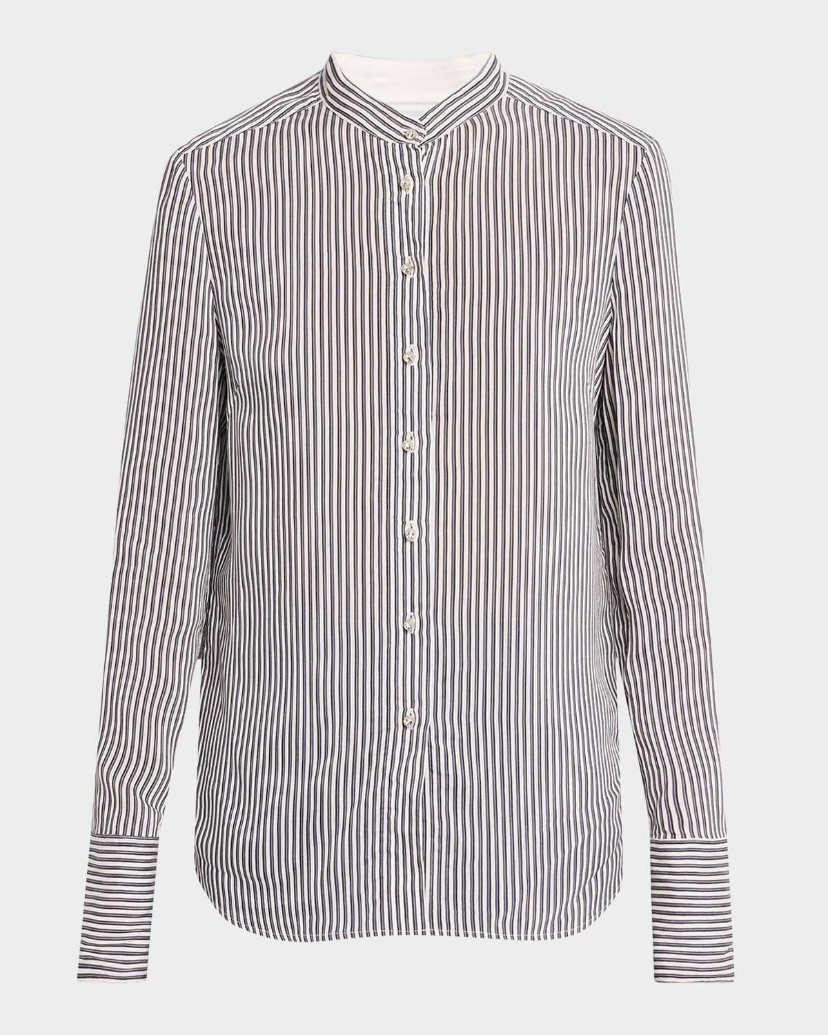 striped lightweight button-down shirt