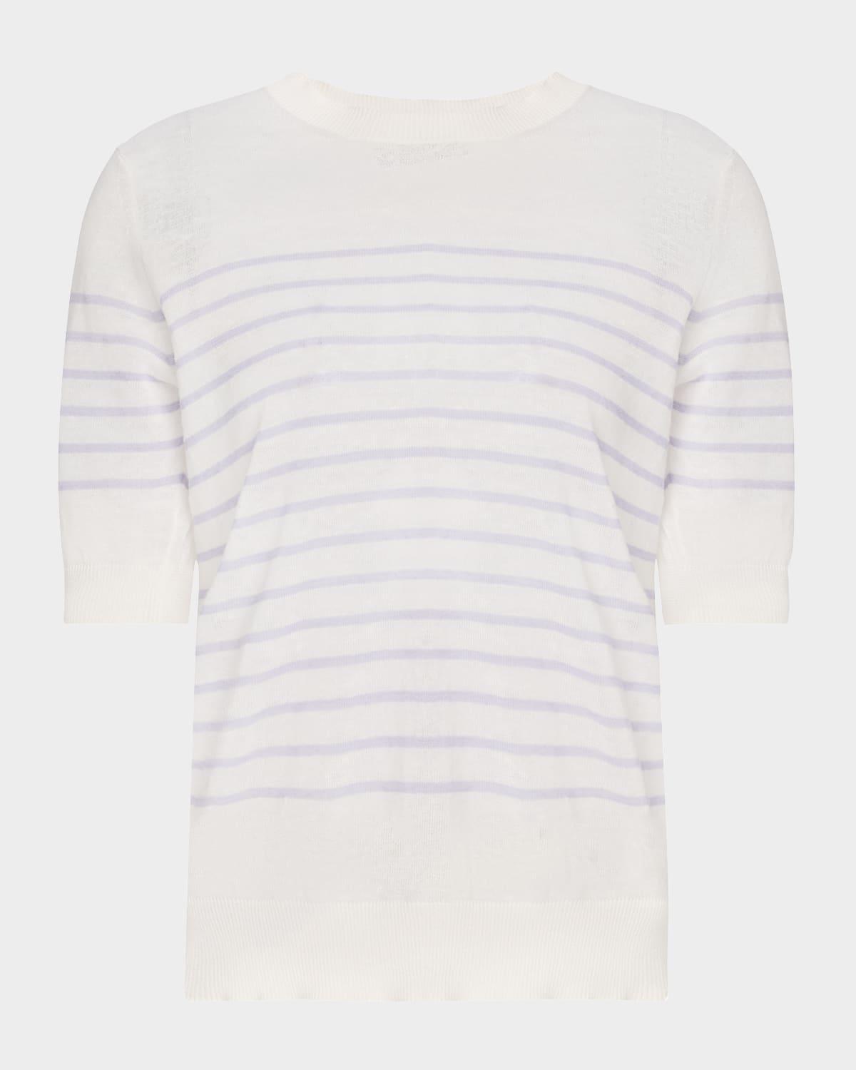 striped linen-cotton sweater