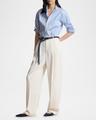 striped long-sleeve cotton blouse