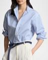 striped long-sleeve cotton blouse
