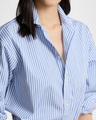 striped long-sleeve cotton blouse