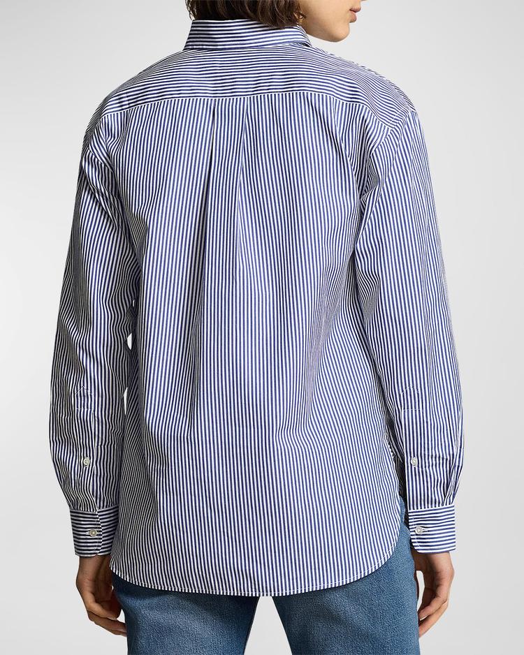 striped long-sleeve cotton blouse