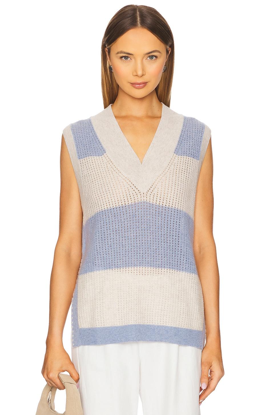 striped mesh gilet vest