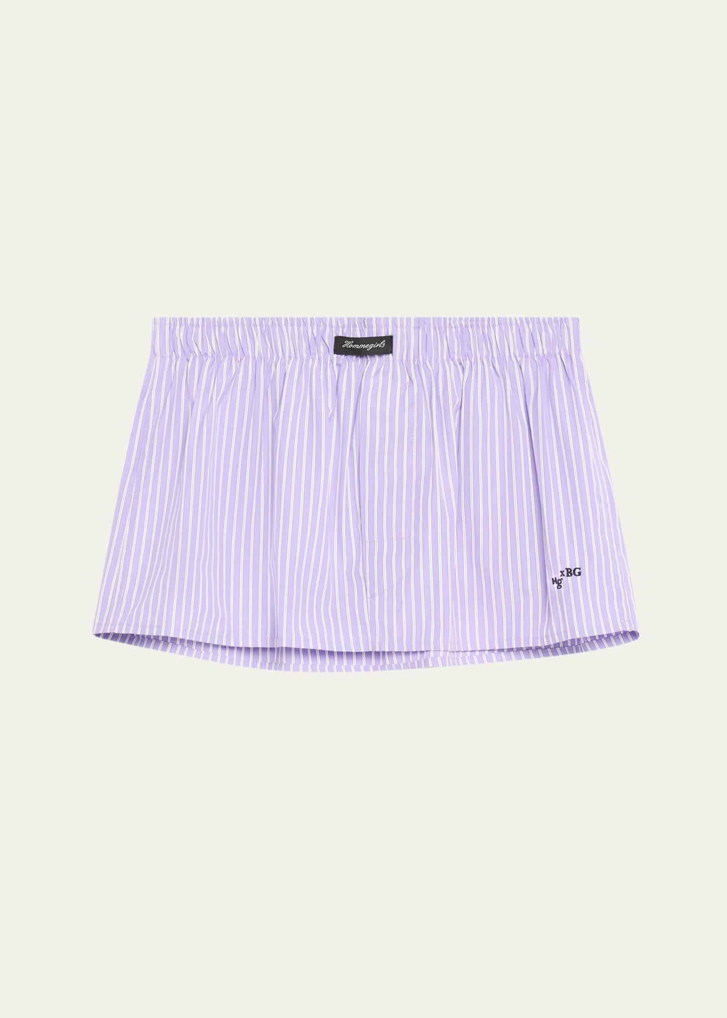 striped mini boxer skirt / bandeau top