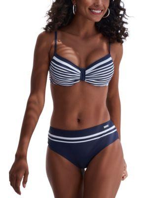striped navy underwire bikini top bottom collection