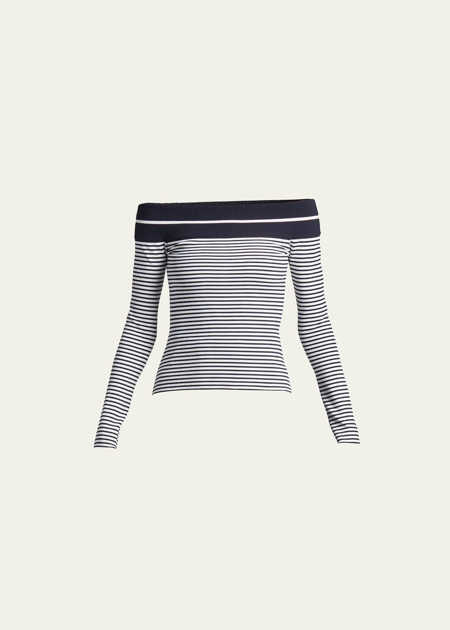 striped off-the-shoulder top