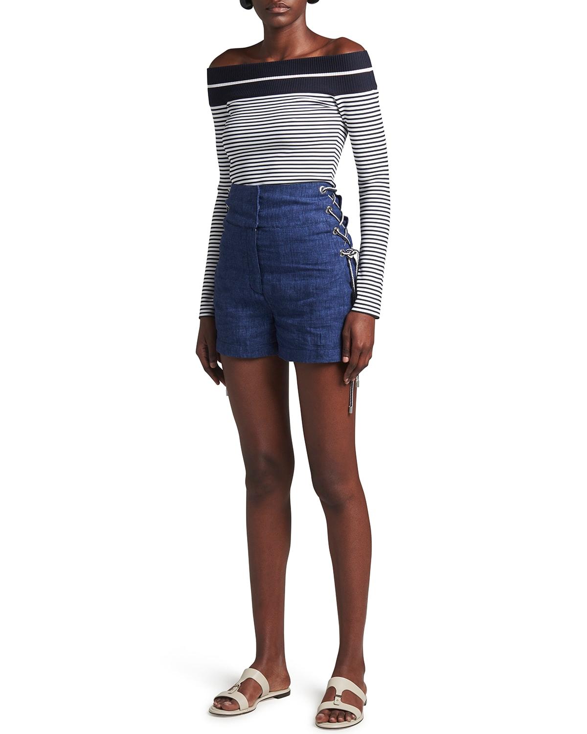 striped off-the-shoulder top