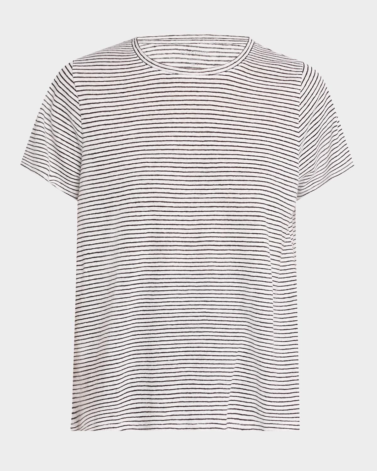 striped organic linen jersey t-shirt