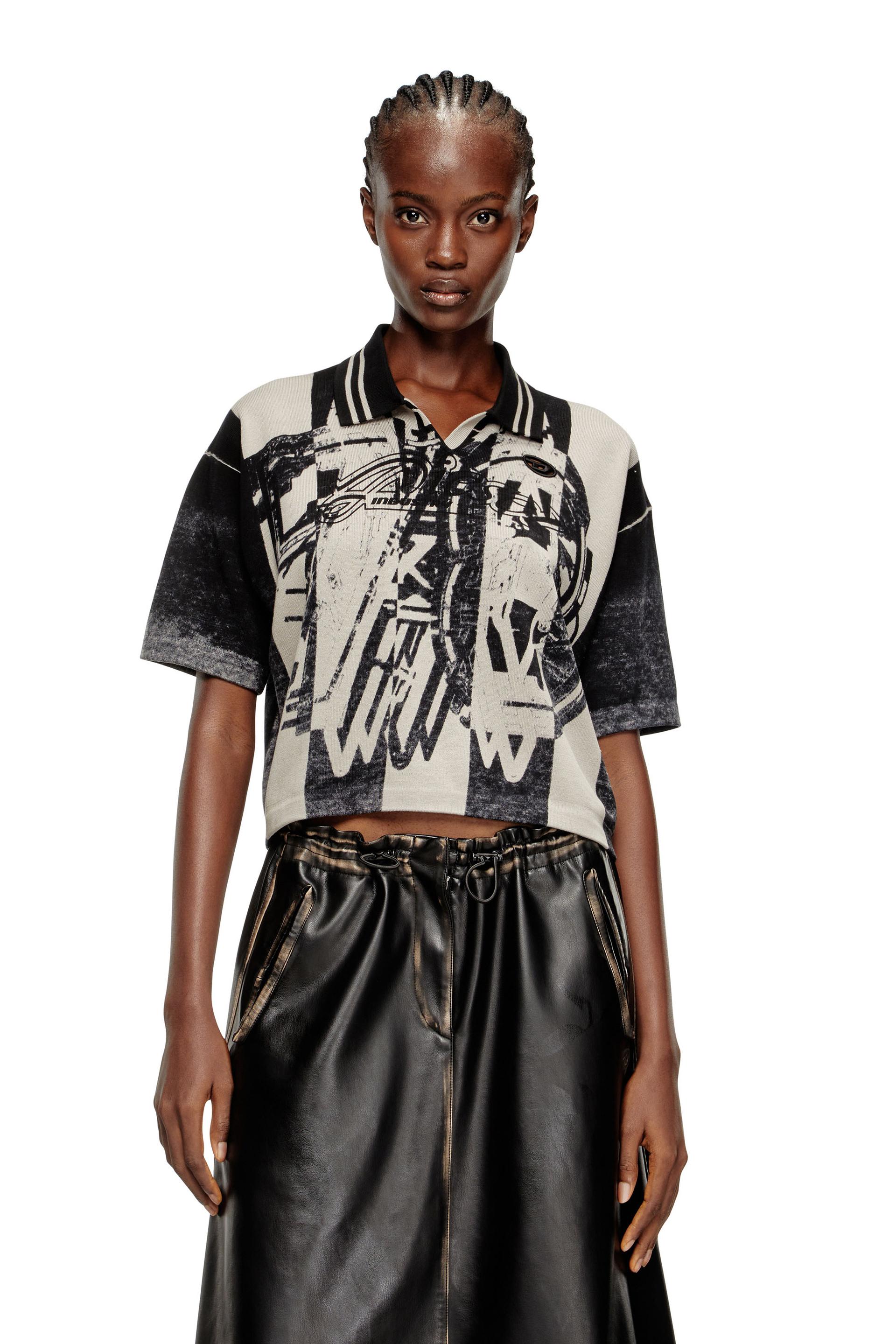 striped polo jumper with 78 logo