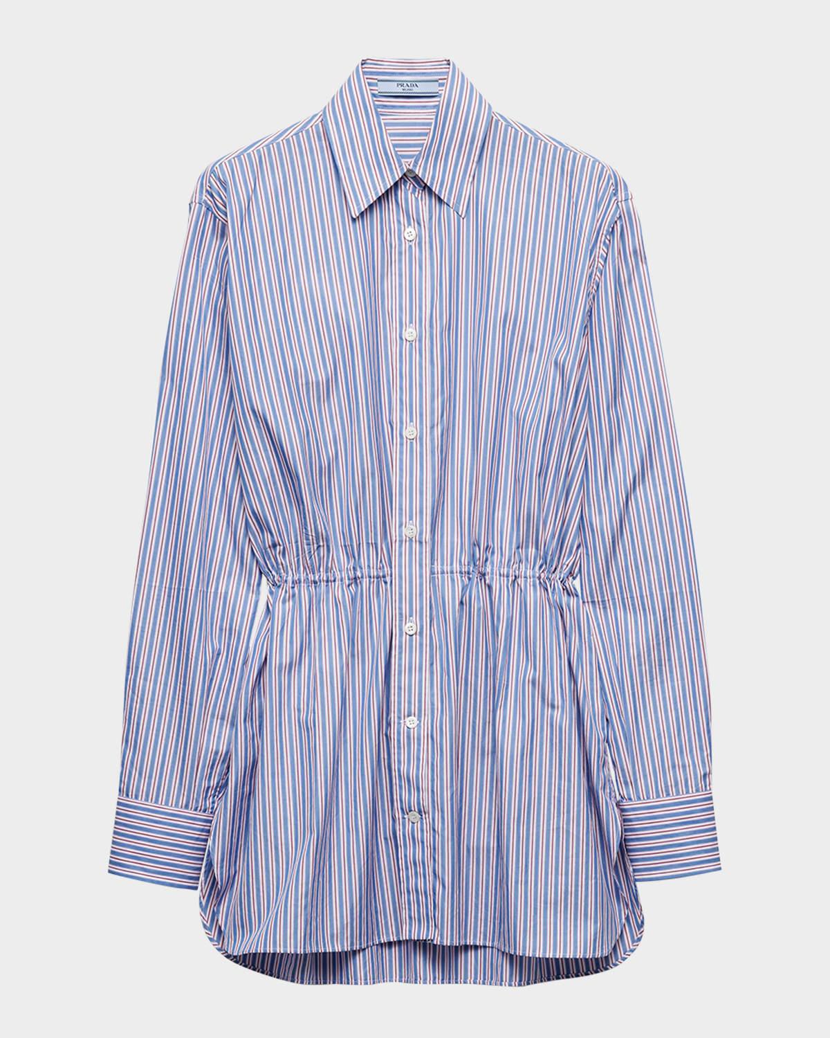 striped poplin button-down shirt