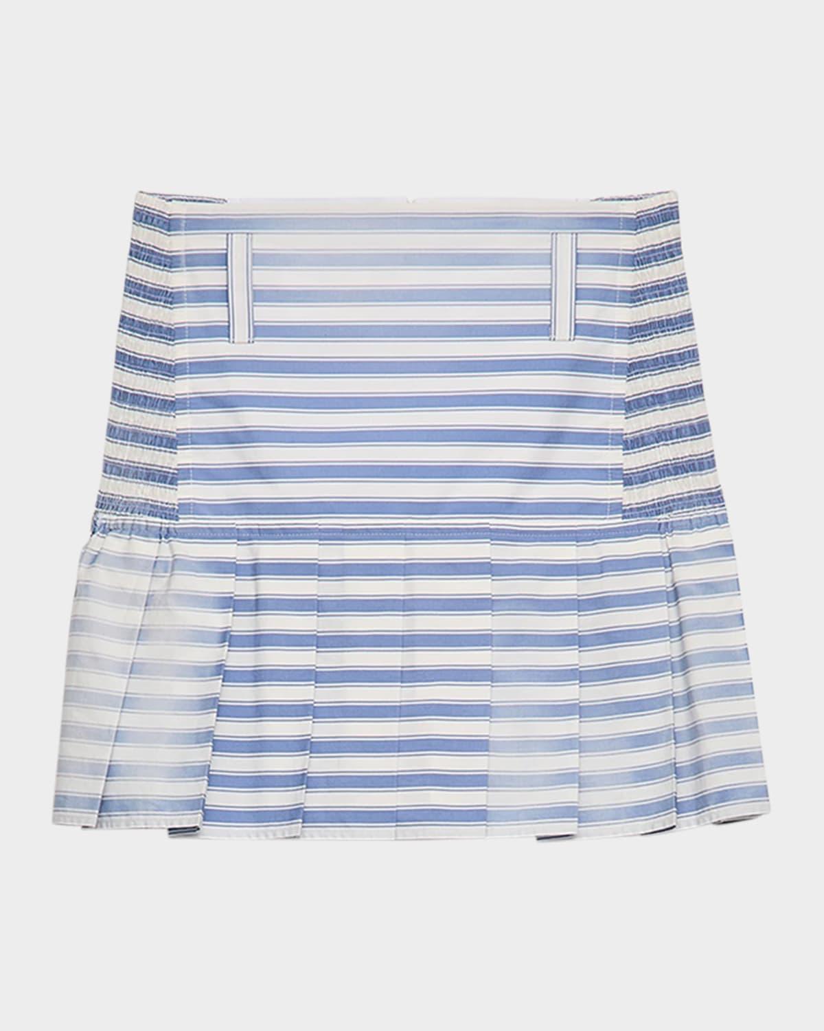 striped poplin mini skirt