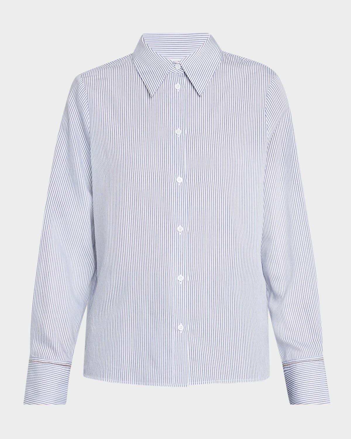 striped punto luce button-down shirt