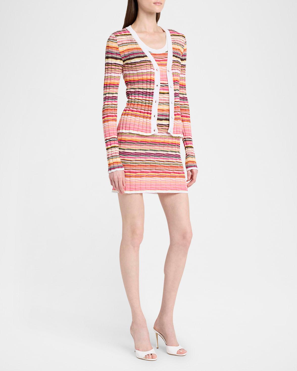 striped rib sleeveless mini dress