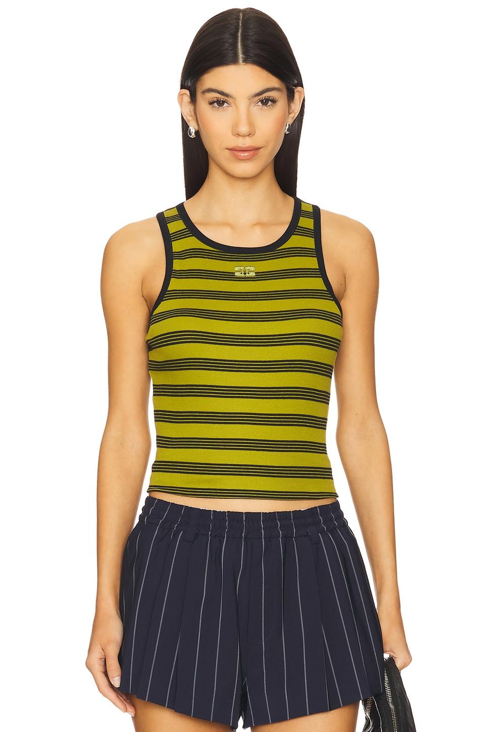 striped rib tank top