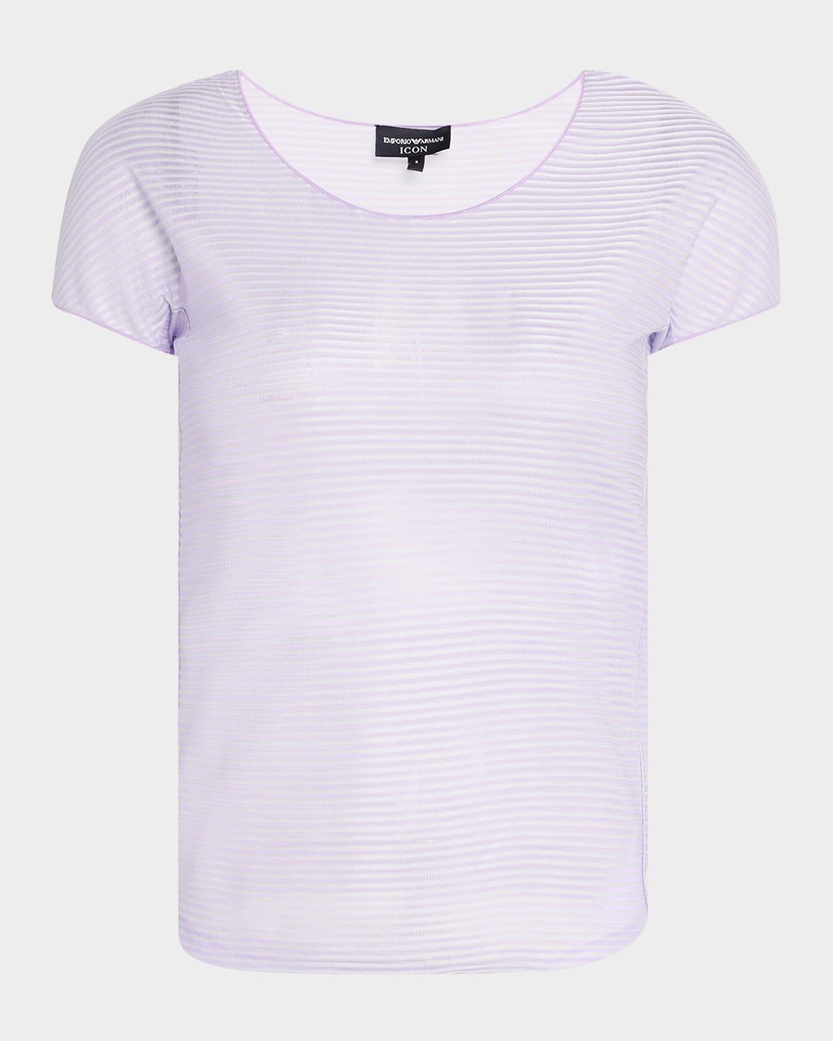 striped scoop-neck viscose t-shirt