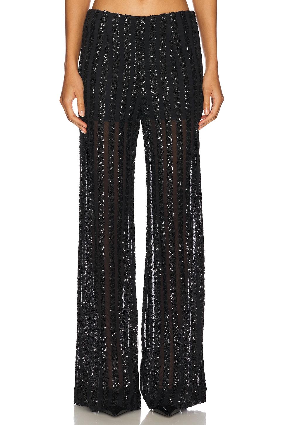 striped sequin trousers