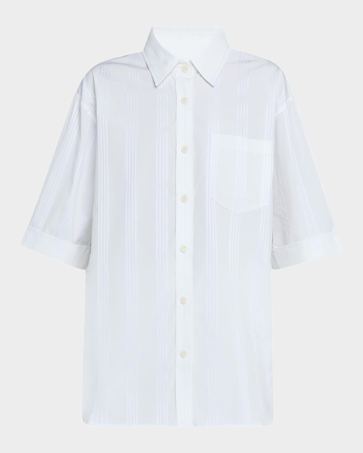 striped short-sleeve oversized shirt