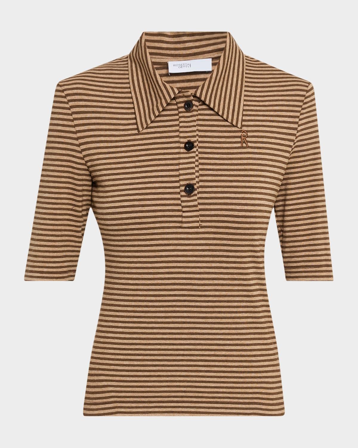 striped short-sleeve polo shirt