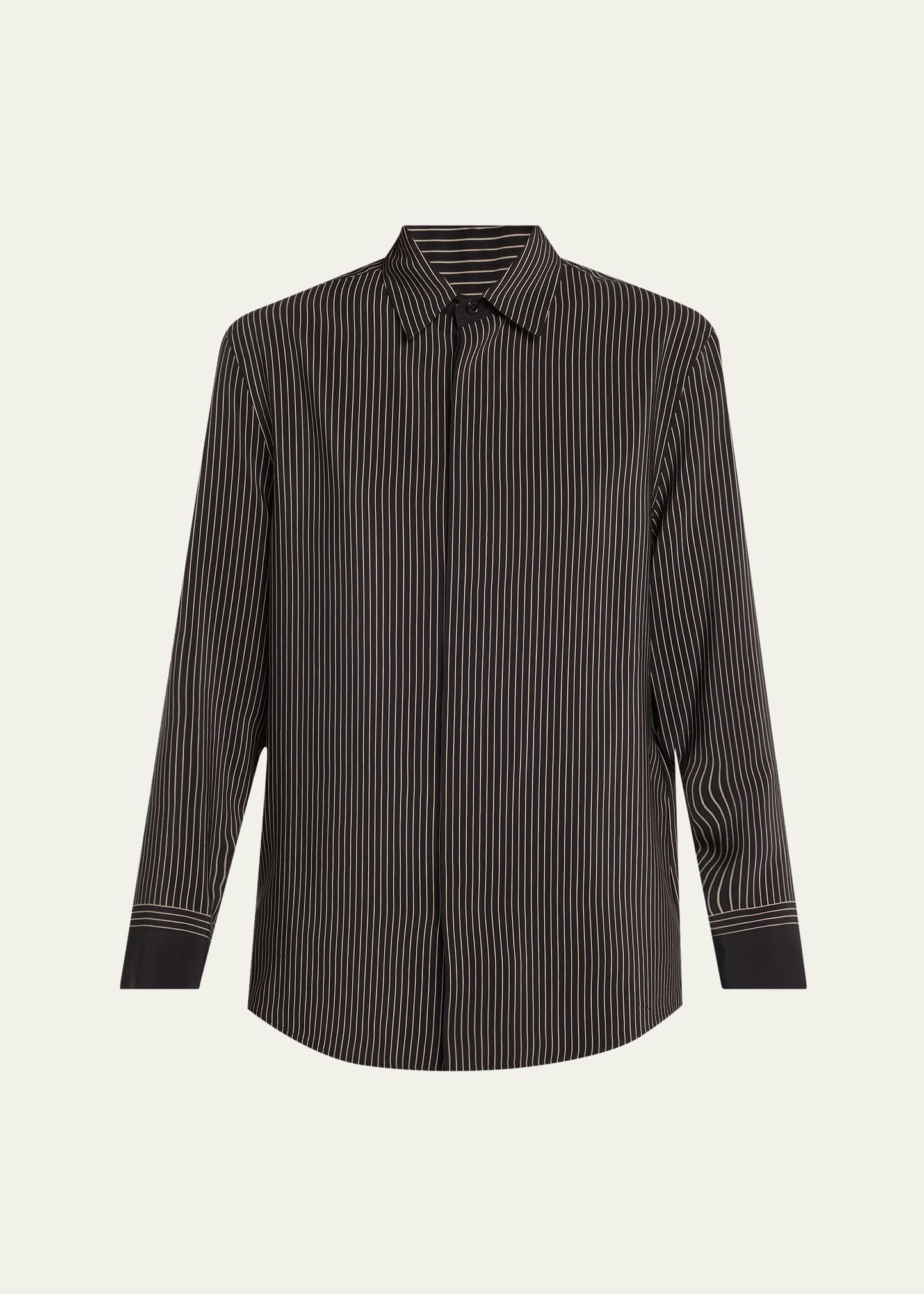 striped silk button-down shirt