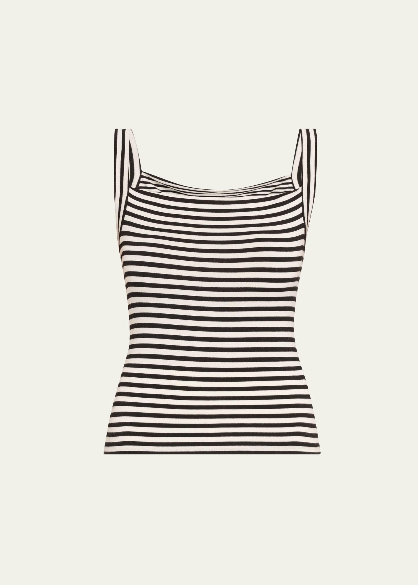 striped square-neck tank top