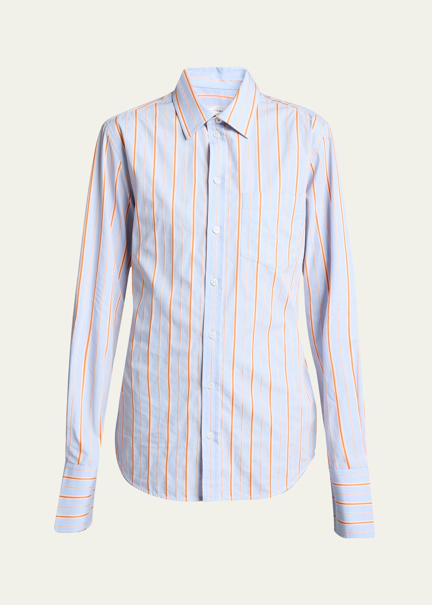 striped tab detail shirt