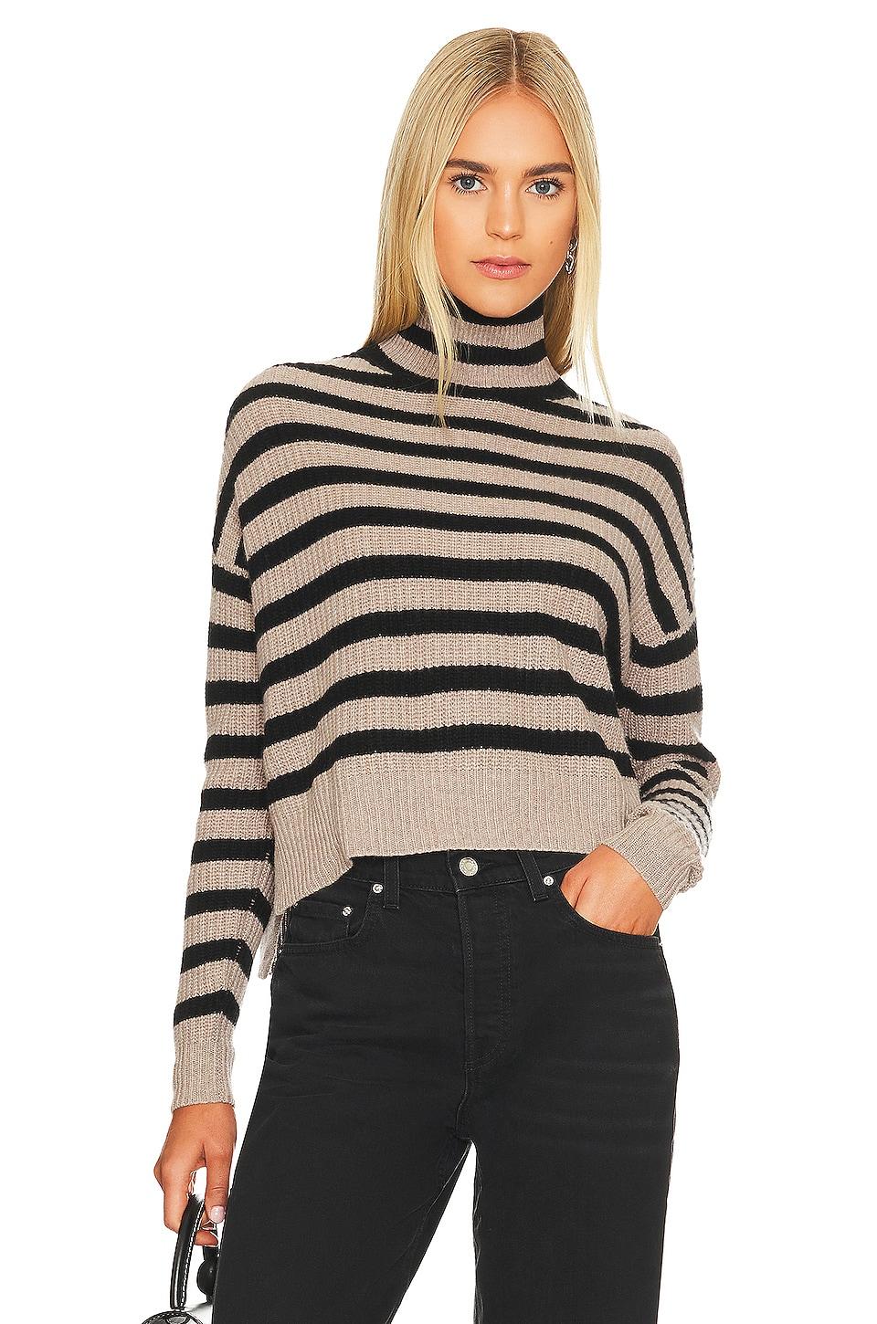 striped turtleneck sweater
