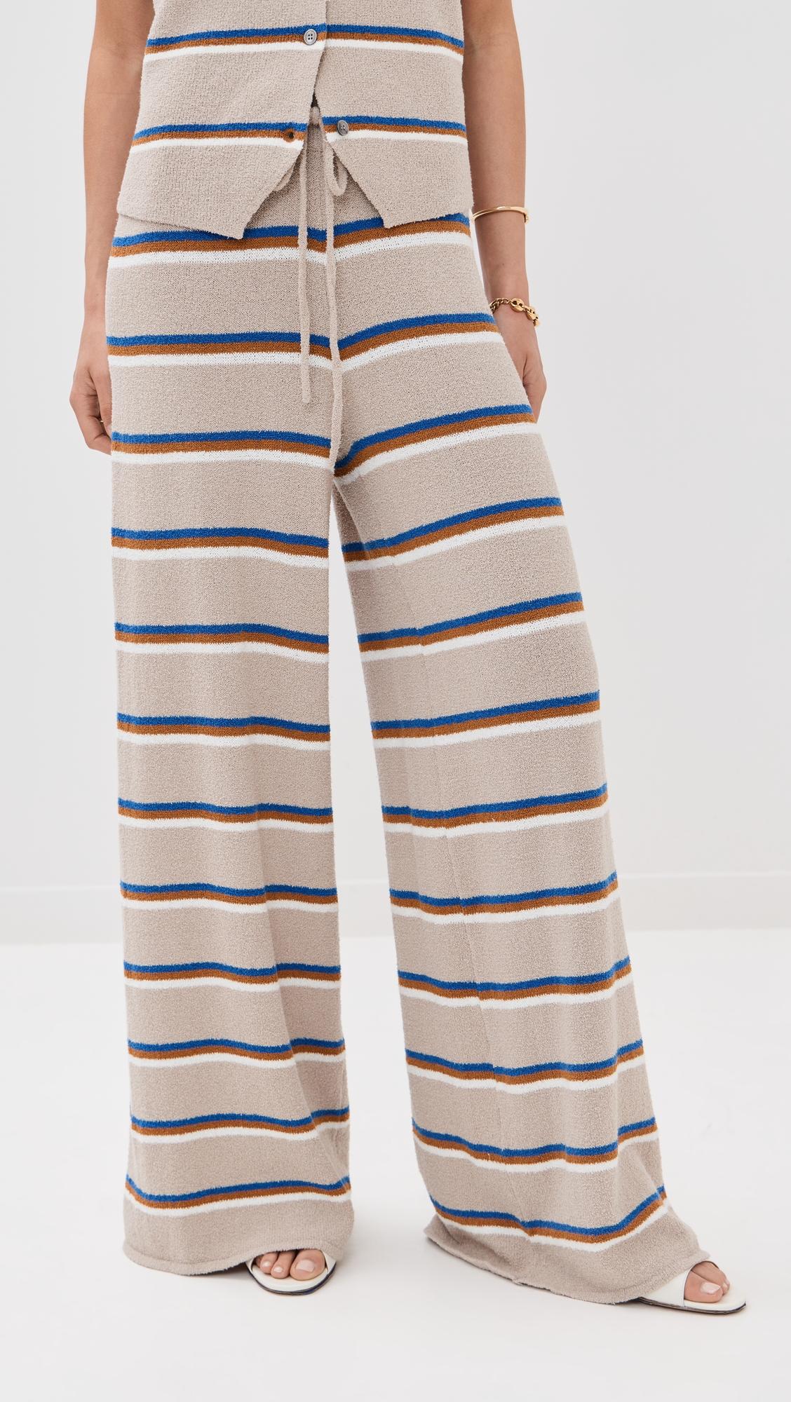 striped wide leg pants