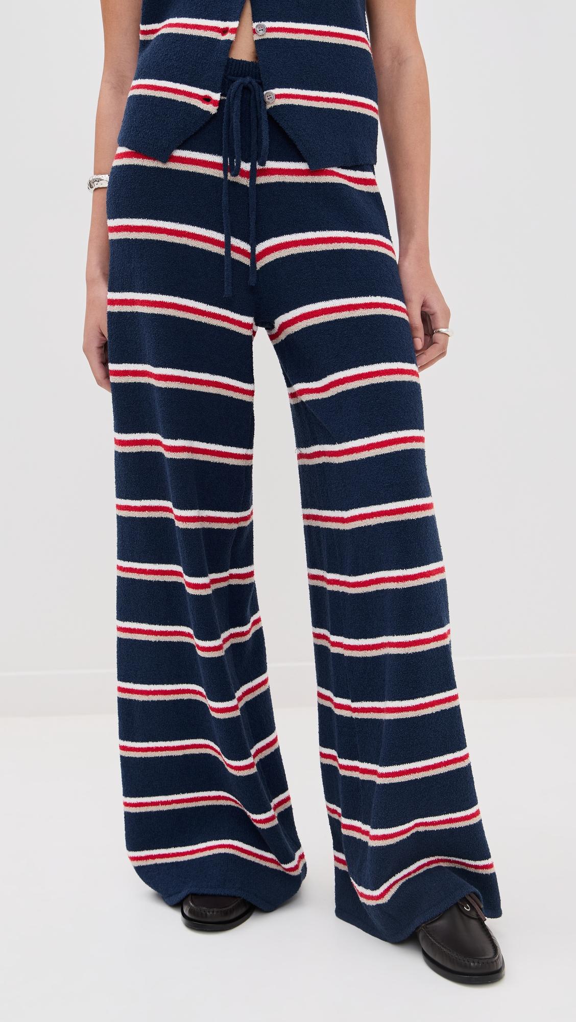 striped wide leg pants