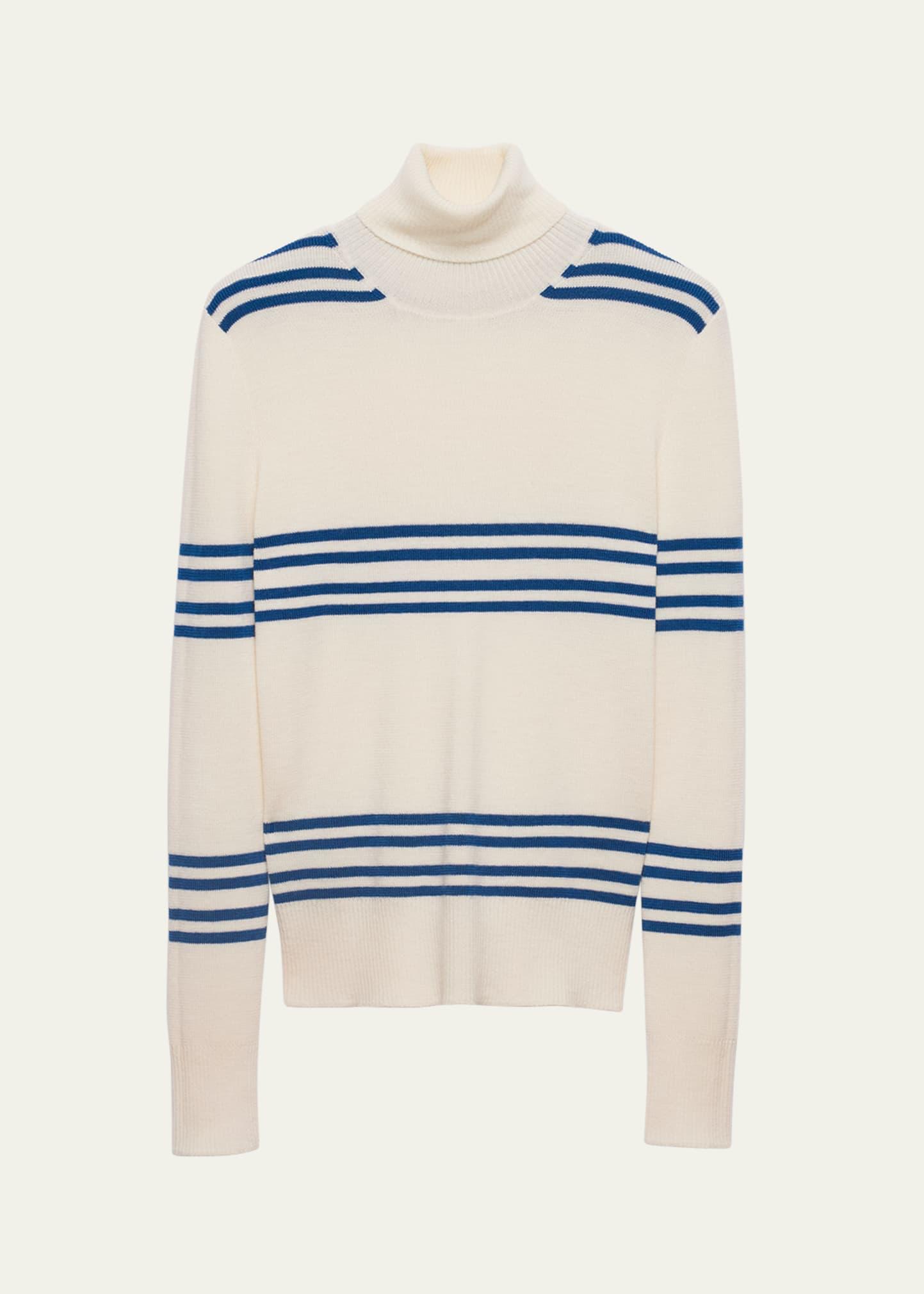 striped wool turtleneck sweater