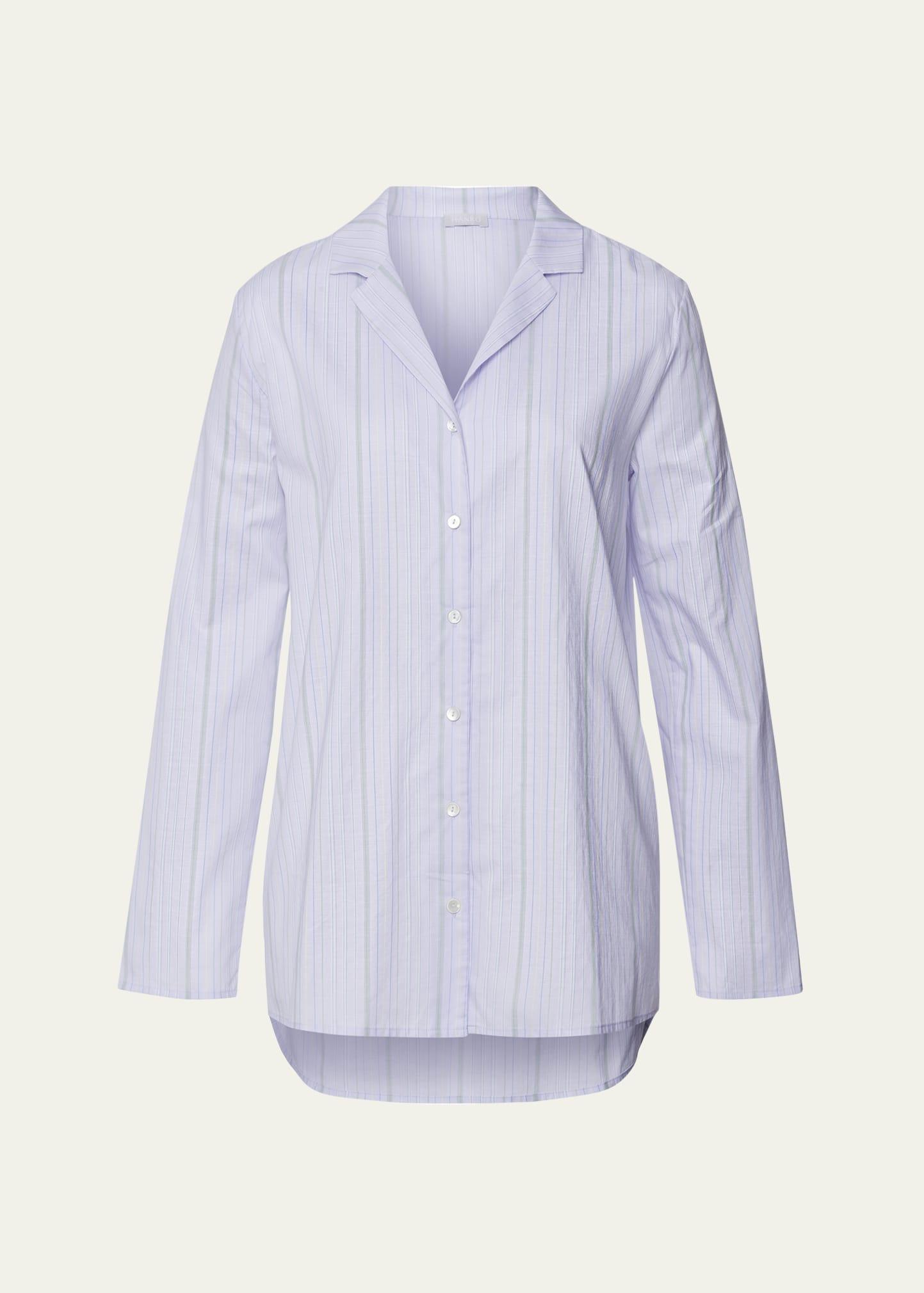 striped woven cotton sleep shirt