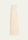 striped woven sleeveless maxi dress