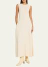 striped woven sleeveless maxi dress