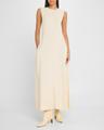striped woven sleeveless maxi dress
