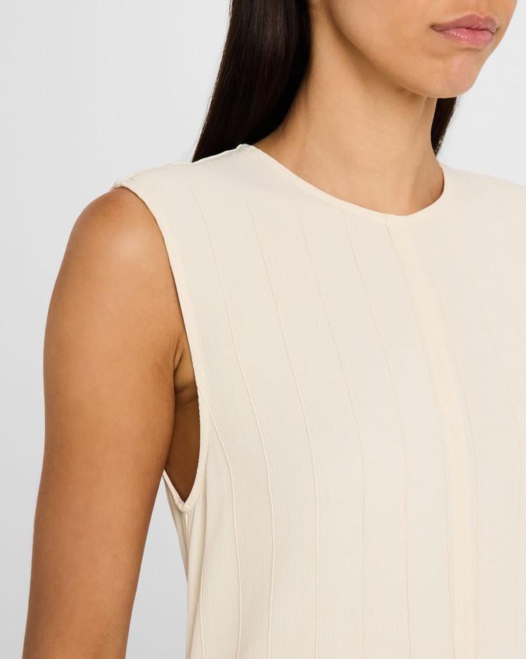 striped woven sleeveless maxi dress