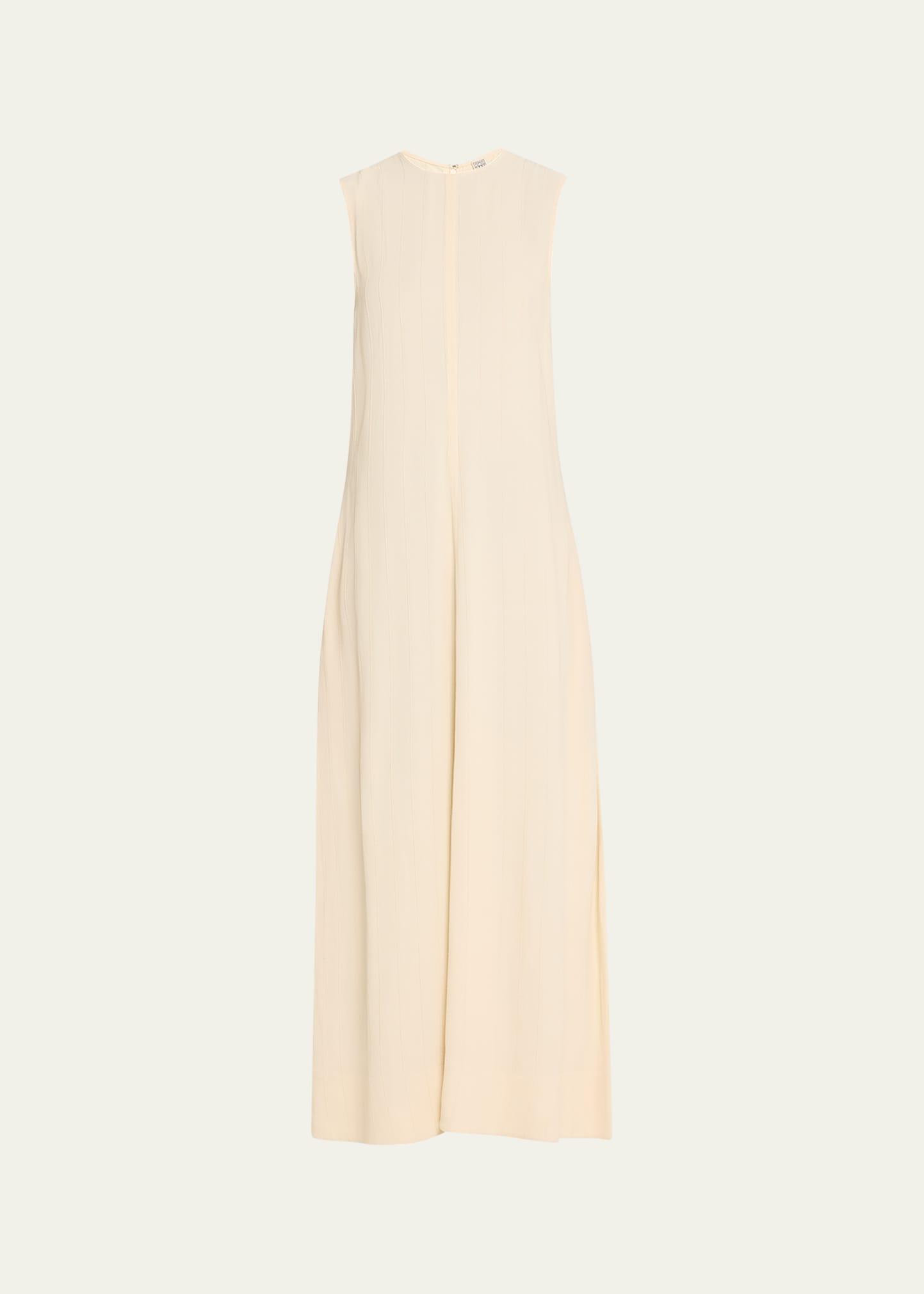 striped woven sleeveless maxi dress
