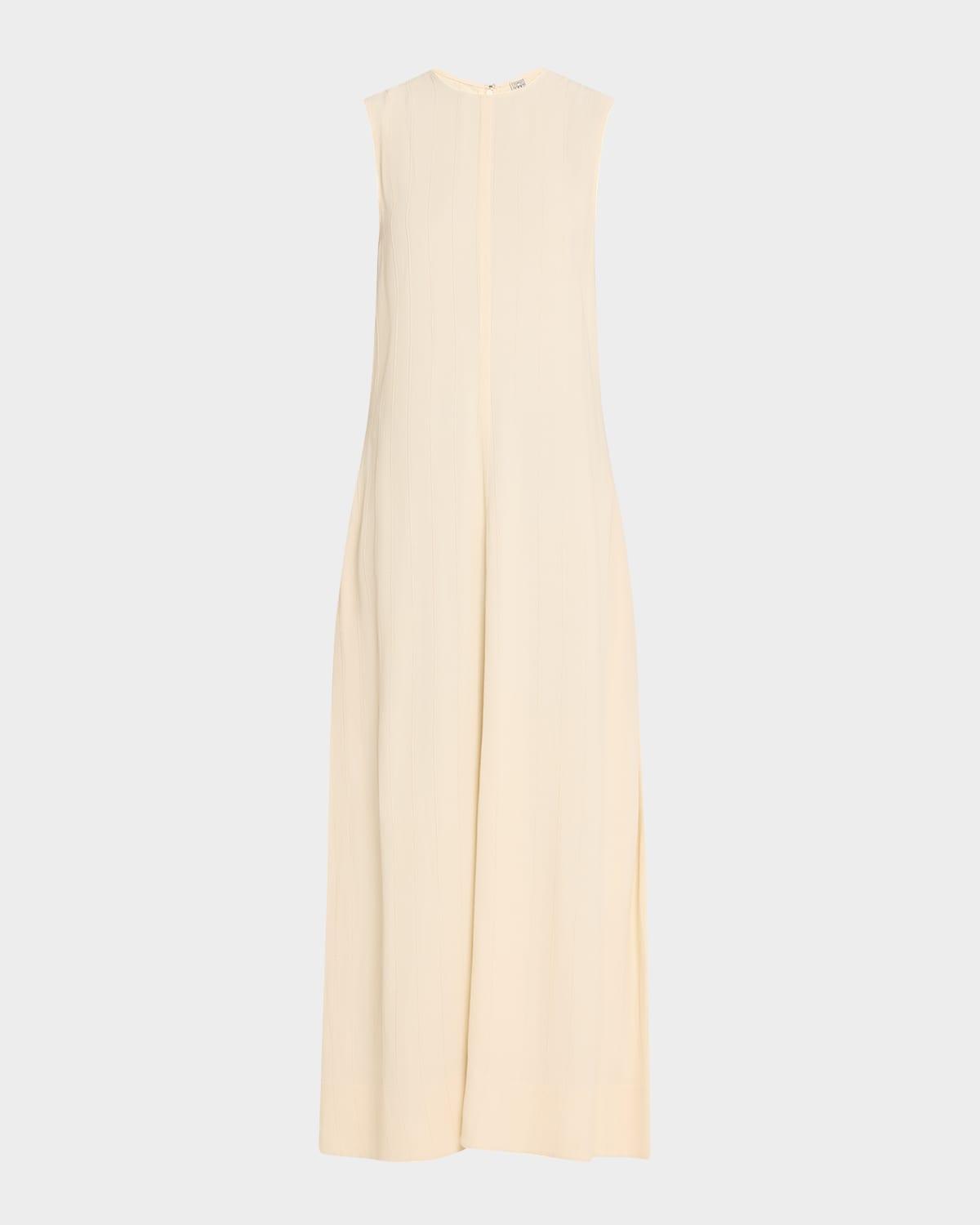 striped woven sleeveless maxi dress