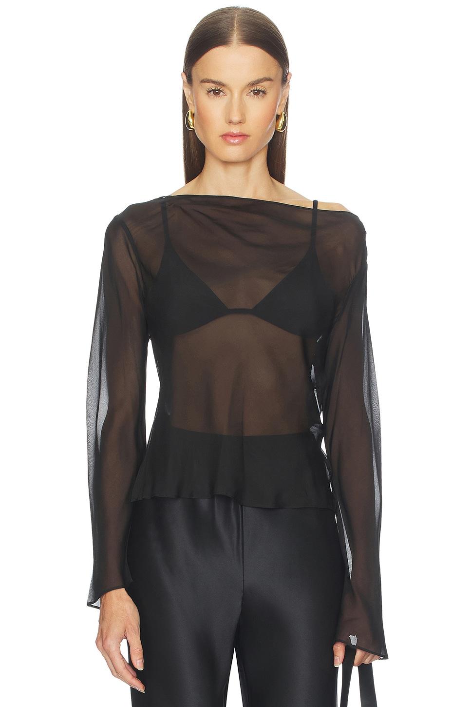 strobe long sleeve cowl top