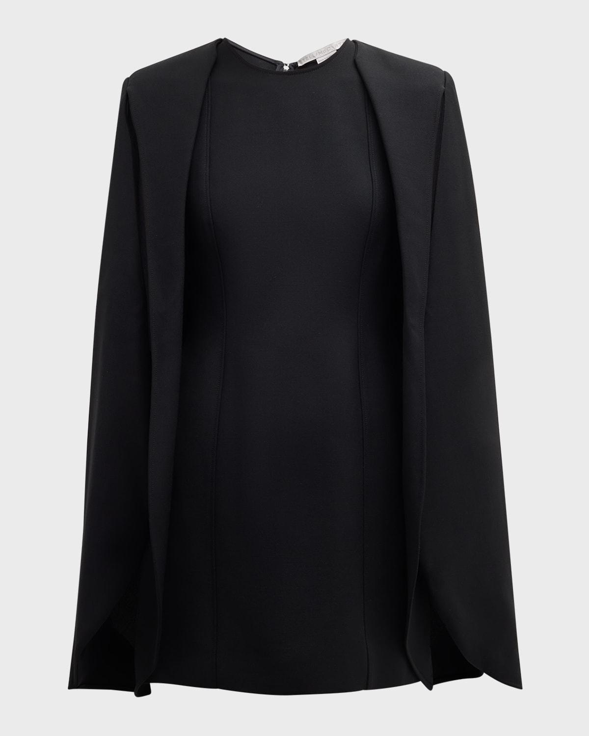 structured cape mini dress