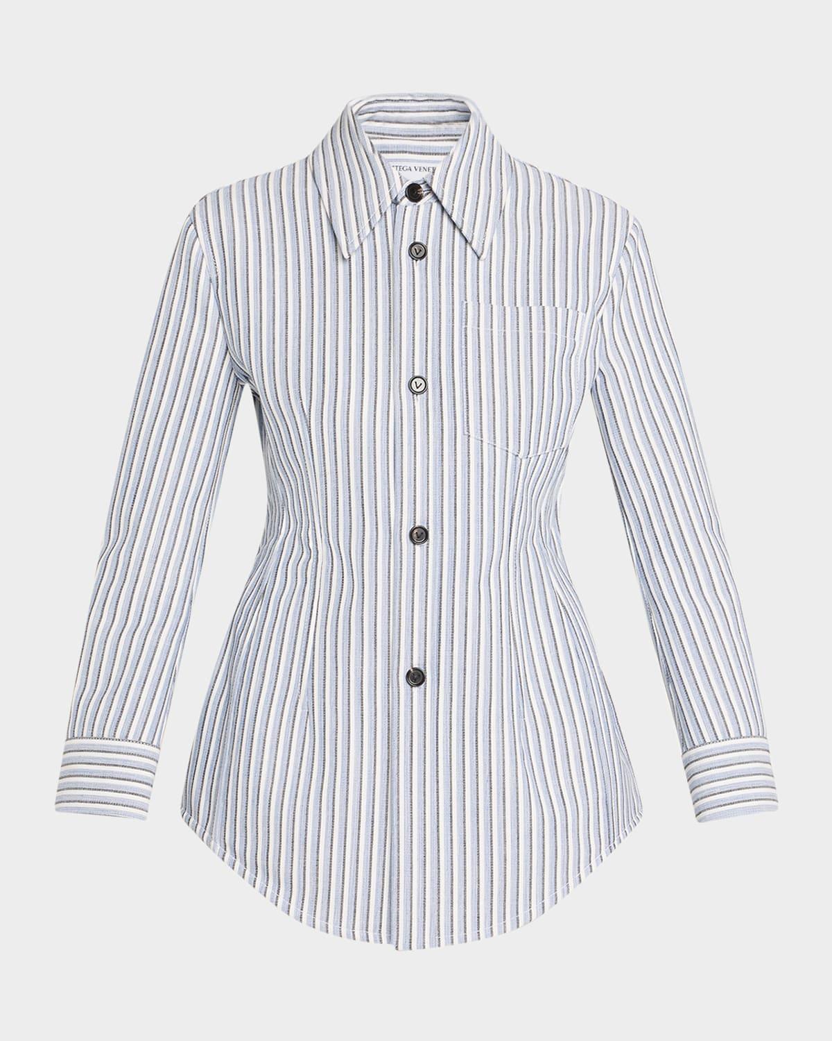 structured cotton stripe jacket