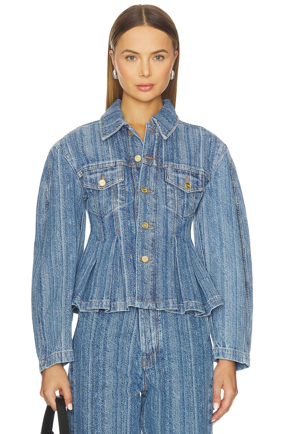 structured denim fitted jacket