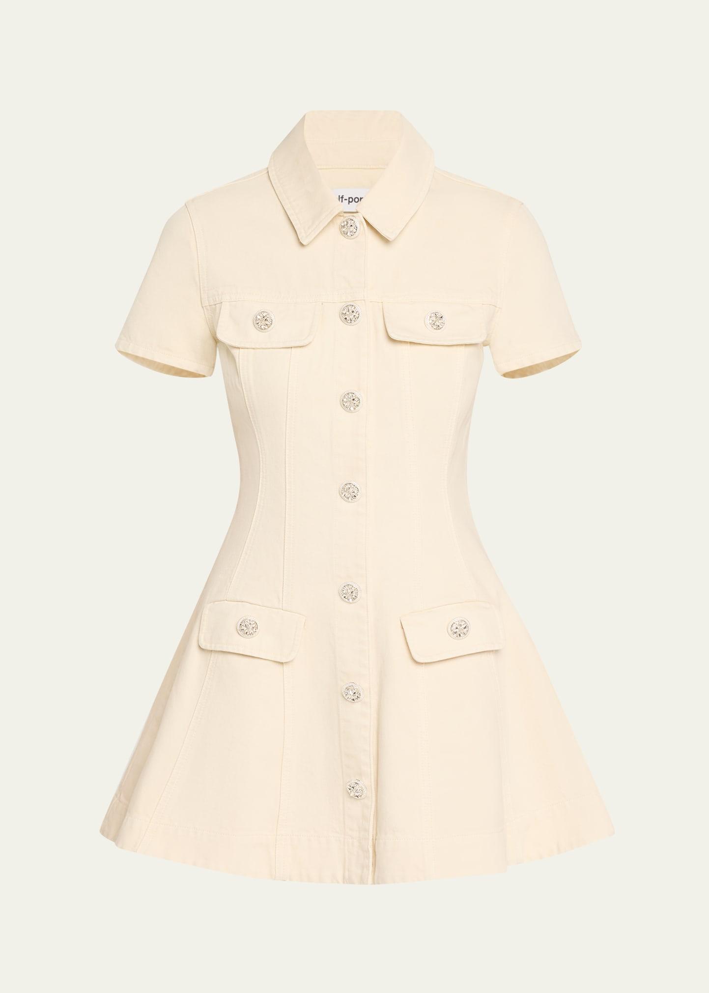 structured denim mini dress