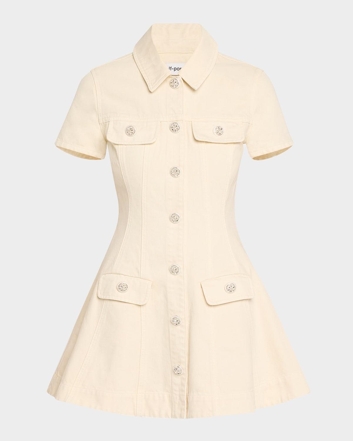 structured denim mini dress